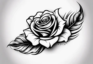 fore arm tattoo
a feather including a stylish rose with first name Isa encrypted tattoo idea