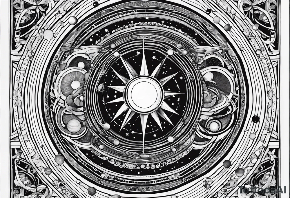 Fine line solar system tattoo tattoo idea