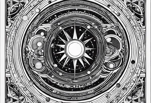 Fine line solar system tattoo tattoo idea