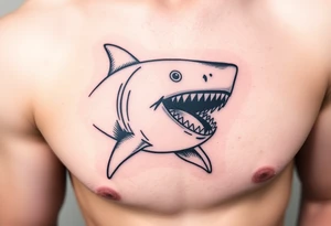 shark with open mouth frontal. tattoo idea
