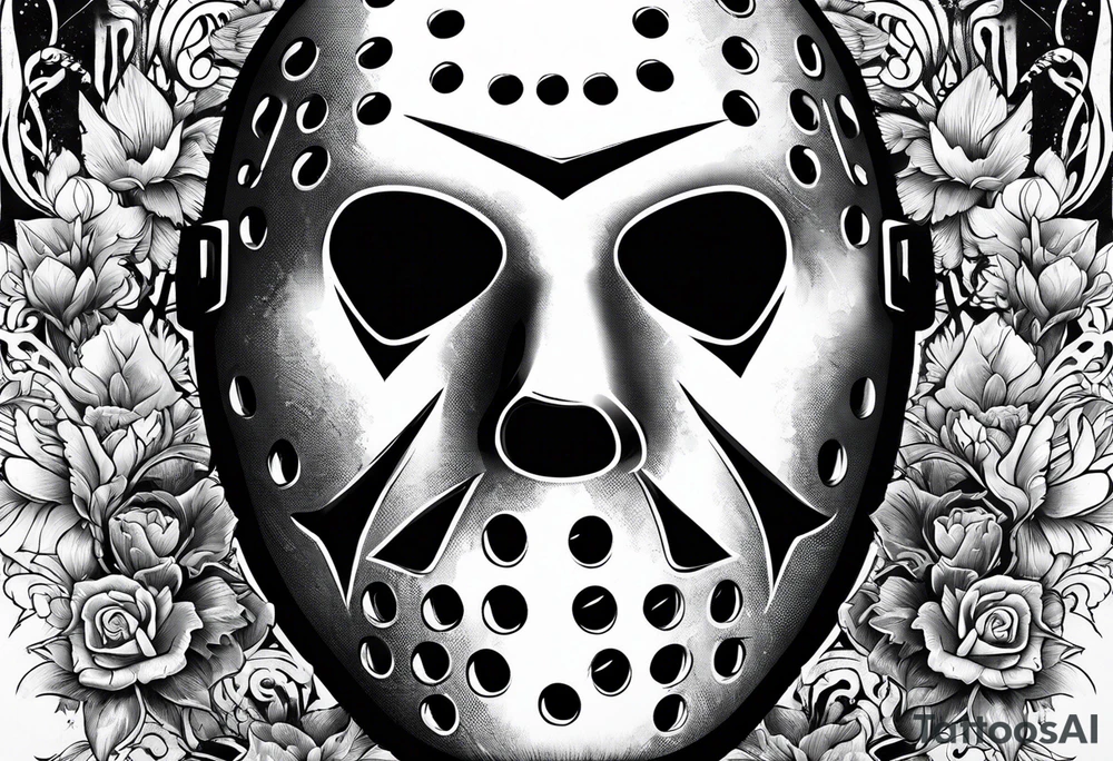 Friday the 13th Jason mask, horror, Japanese art tattoo idea