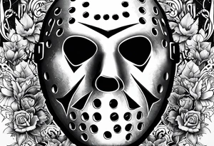 Friday the 13th Jason mask, horror, Japanese art tattoo idea