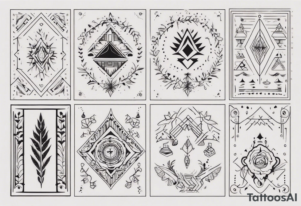 Minimalist Ornemental traditional henne indie tattoo idea