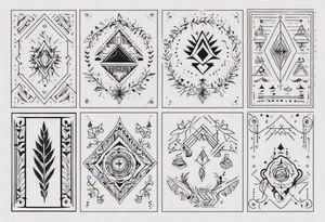 Minimalist Ornemental traditional henne indie tattoo idea