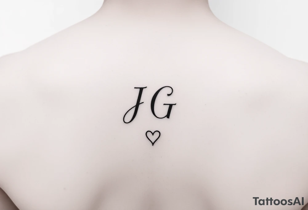 intials JG with a small heart at the bottom tattoo idea