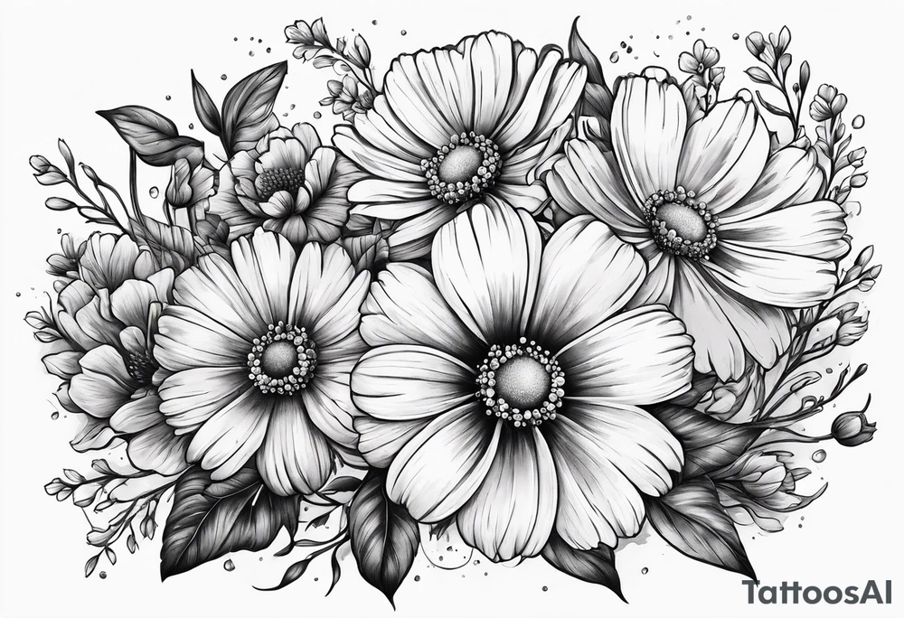 Cosmos's Bouquet tattoo idea