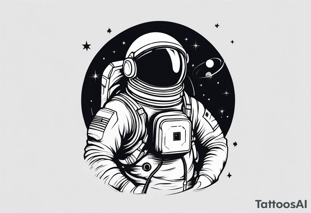 astronaut in space tattoo idea