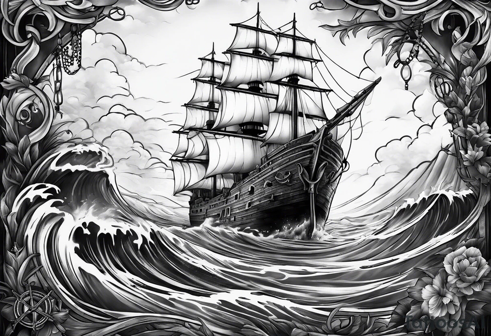 ghost ship tattoo idea
