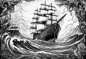 ghost ship tattoo idea