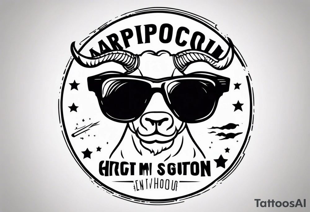 capricorn with sunglasses and a shotgun tattoo idea