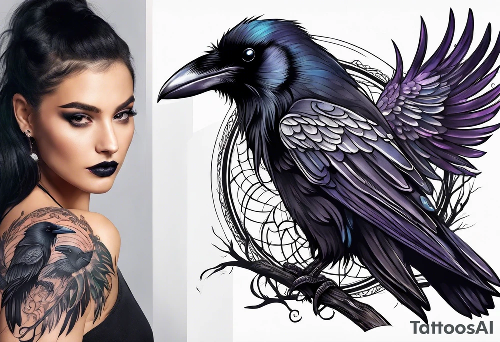 a raven tattoo idea