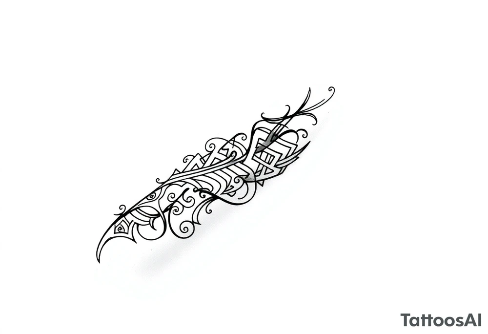 Celtic tribal pattern
and bands black and white shading full sleeve simple tattoo idea