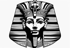 I want a Egyptian pharaoh skeleton in a headress facing the side full realistic detail for a tattoo tattoo idea