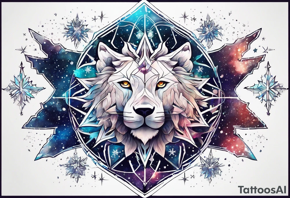 Constellation, animal, snowflake tattoo idea