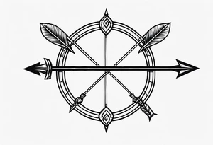 Traditional Bow and Arrow tattoo idea