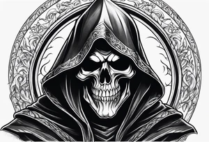 Scary reaper smiling tattoo idea
