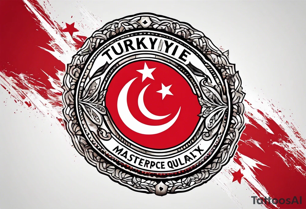 Türkiye flag with atatürk sign tattoo idea