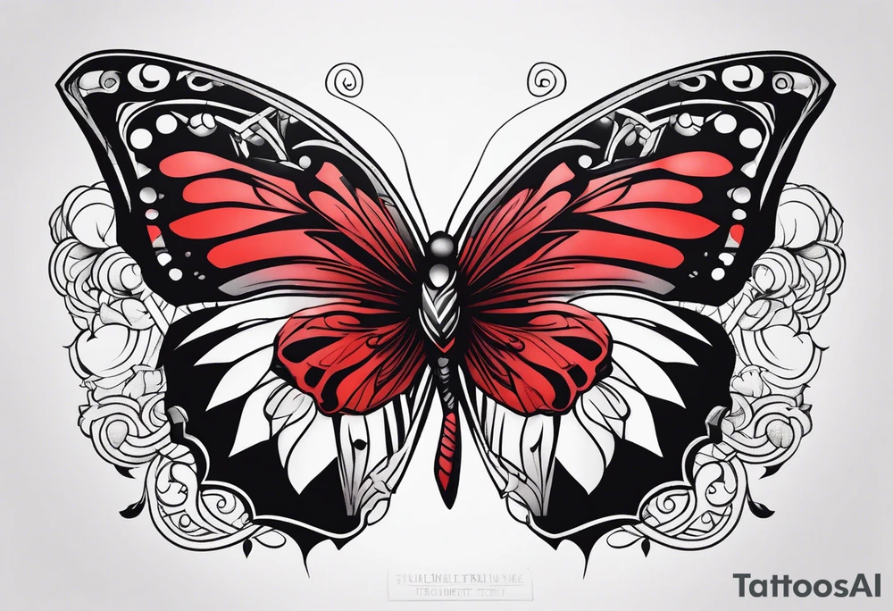 red butterfly tattoo idea