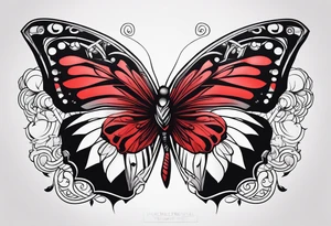 red butterfly tattoo idea
