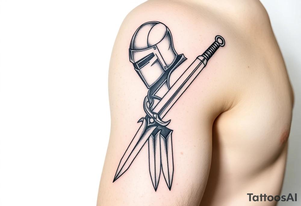 Knight with sword tattoo idea