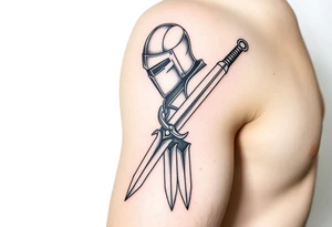 Knight with sword tattoo idea