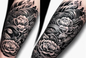 Japanese theme on forearm for men tattoo idea