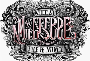 Script lettering saying"What ever our souls are made of, his and mine are the same" gothic tattoo idea