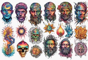 A man  having a psychedelic trip tattoo idea