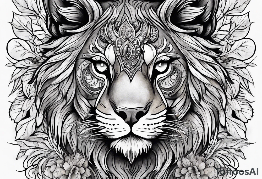 bark with foliage tattoo idea