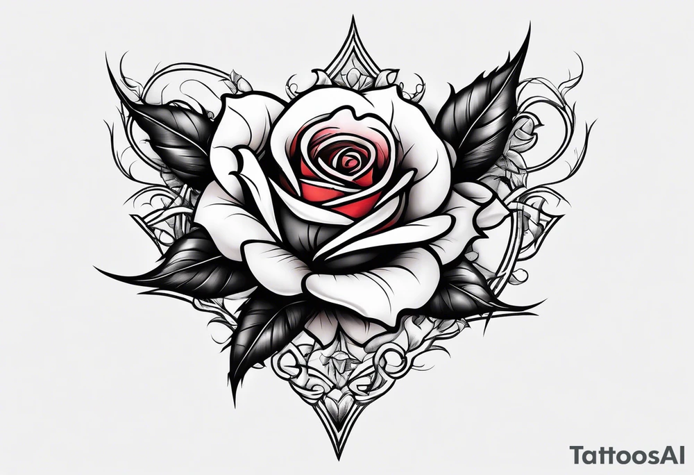 rose thorns that wind up your leg tattoo idea