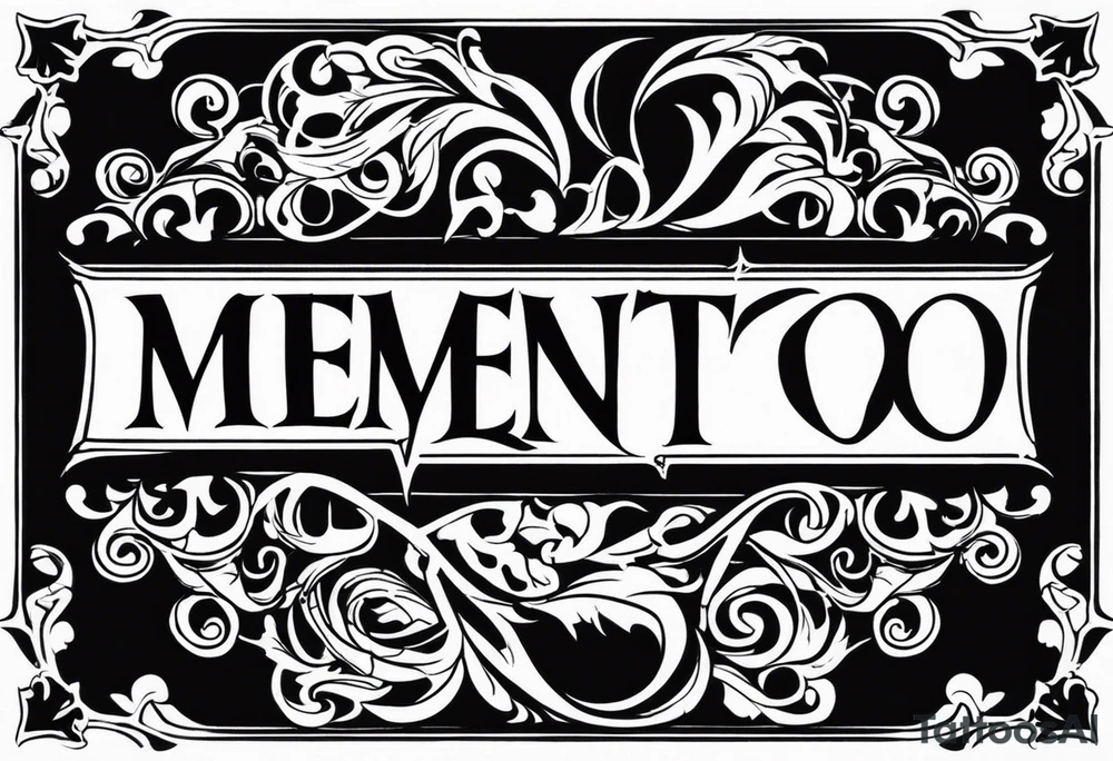 Gothic text "memento mori" tattoo idea