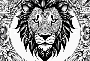 lion close up tattoo idea