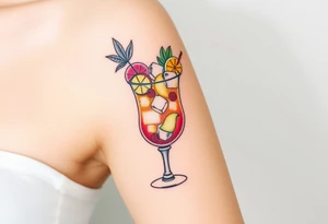 Fun caribbean cruise cocktail with lots of garnishes and ice tattoo idea
