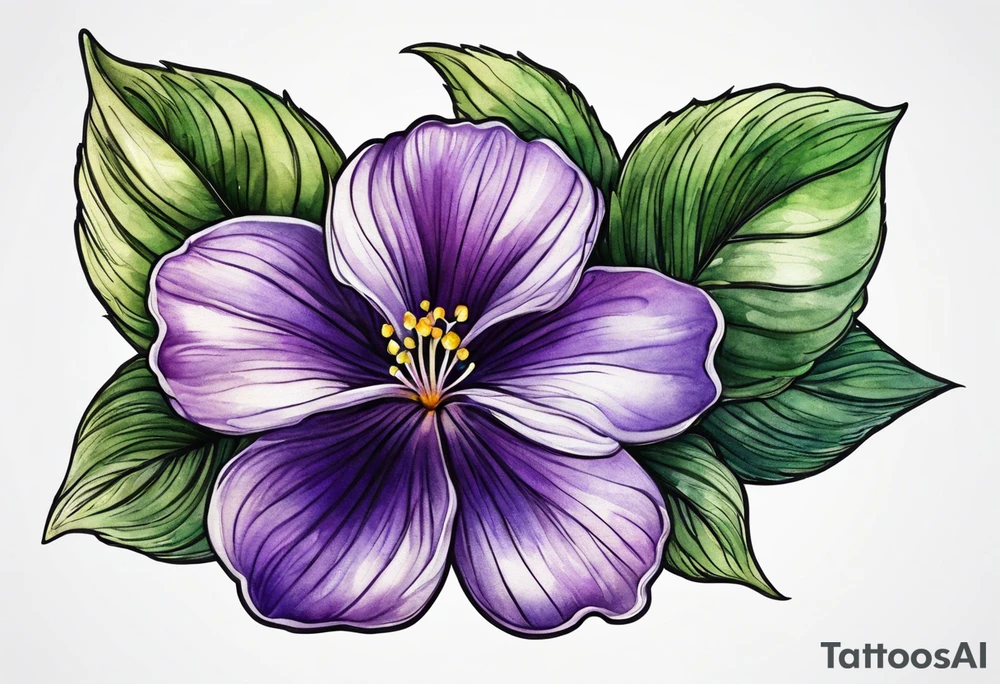 Small Violet flower made with fingerprint tattoo idea