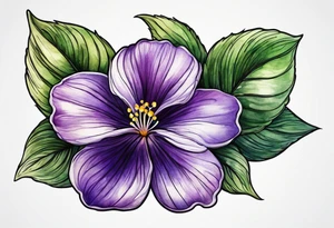 Small Violet flower made with fingerprint tattoo idea