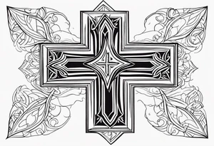 Simple cross and lightning tattoo idea