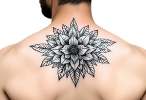 Indigenous tribal floral tattoo idea