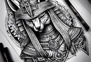 The war between Anubis  and god ra tattoo sleeve design
Building and people pirámides tattoo idea