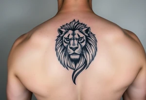 lion with a crown, surrounded by big boob's tattoo idea