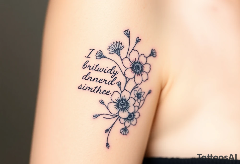 Quotes , paintbrush 
,flowers tattoo idea