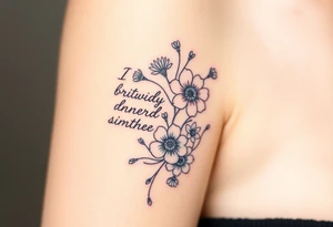 Quotes , paintbrush 
,flowers tattoo idea