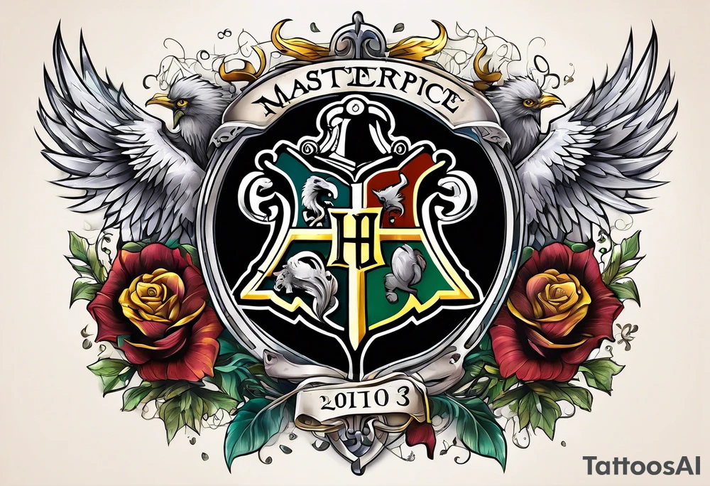 Harry Potter symbols around the elder want tattoo idea