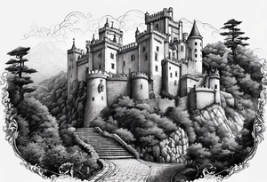 O Castelos dos mouros (localizado em Sintra Portugal) destruido tattoo idea
