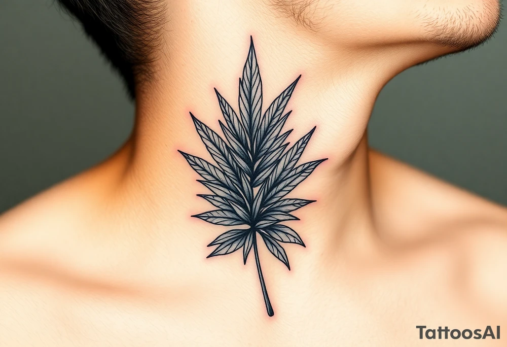 palm leaves neck tattoo tattoo idea