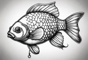 A goldfish inside of a lightbulb tattoo idea