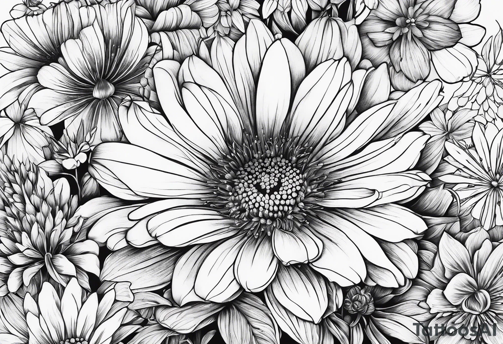 Wildflowers, smaller, vertical tattoo idea