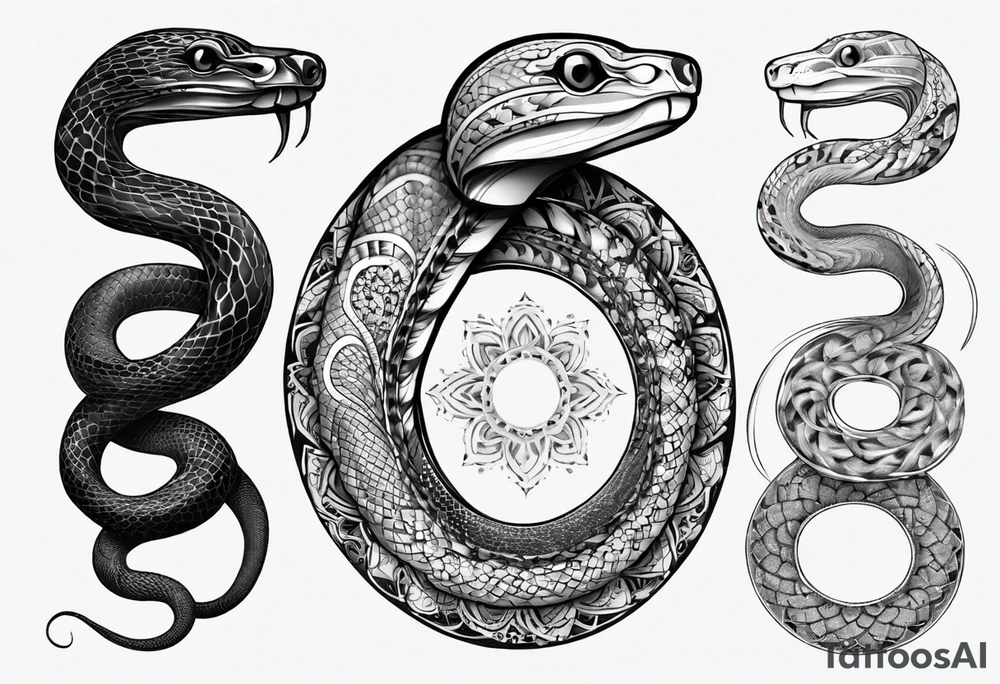 Snake with mandala pattern as skin tattoo idea