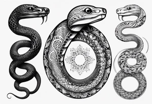 Snake with mandala pattern as skin tattoo idea