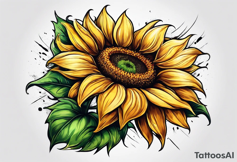 Sunflower for a male tattoo idea