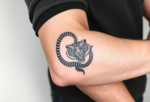 Snake and tiger tattoo idea